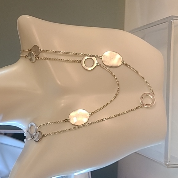 Vintage Kenneth Cole long silver tone necklace one chain - Picture 1 of 7